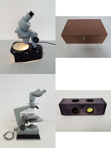 Thumbnail image of Job Lot of Laboratory Microscopes, Objectives & Eyepieces  Leica, Cooke, Vickers