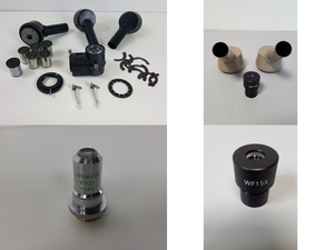 Thumbnail image of Job Lot of Laboratory Microscopes, Objectives & Eyepieces  Leica, Cooke, Vickers