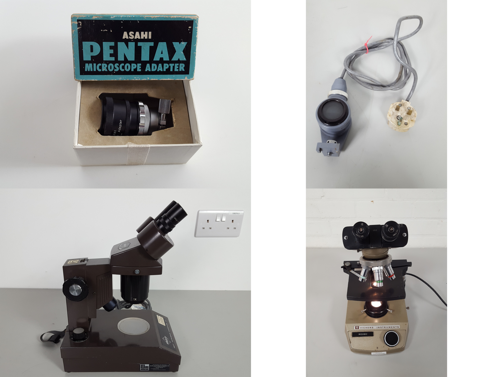 Image of Job Lot of Laboratory Microscopes, Objectives & Eyepieces  Leica, Cooke, Vickers
