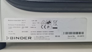 Thumbnail image of Binder BD53 Bench-Top Microbiological Laboratory Incubator Natural Convection 
