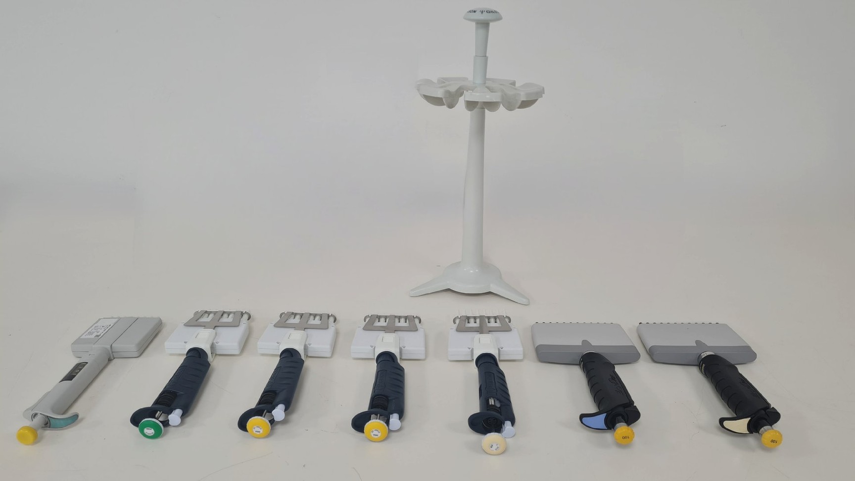 Image of Lot Of 8/12 Channel Pipettes + Gilson Carrousel Pipette Stand Lab
