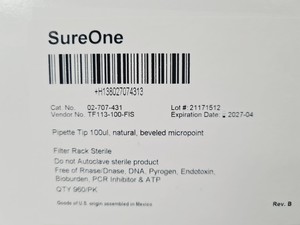 Thumbnail image of 17 Boxes of Mixed FisherBrand SureOne Pipet Tips Non filter + Aerosol Barrier 