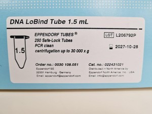 Thumbnail image of Lot Of Eppendorf Consumables -  Protien & DNA LoBind Tubes - UVettes Lab