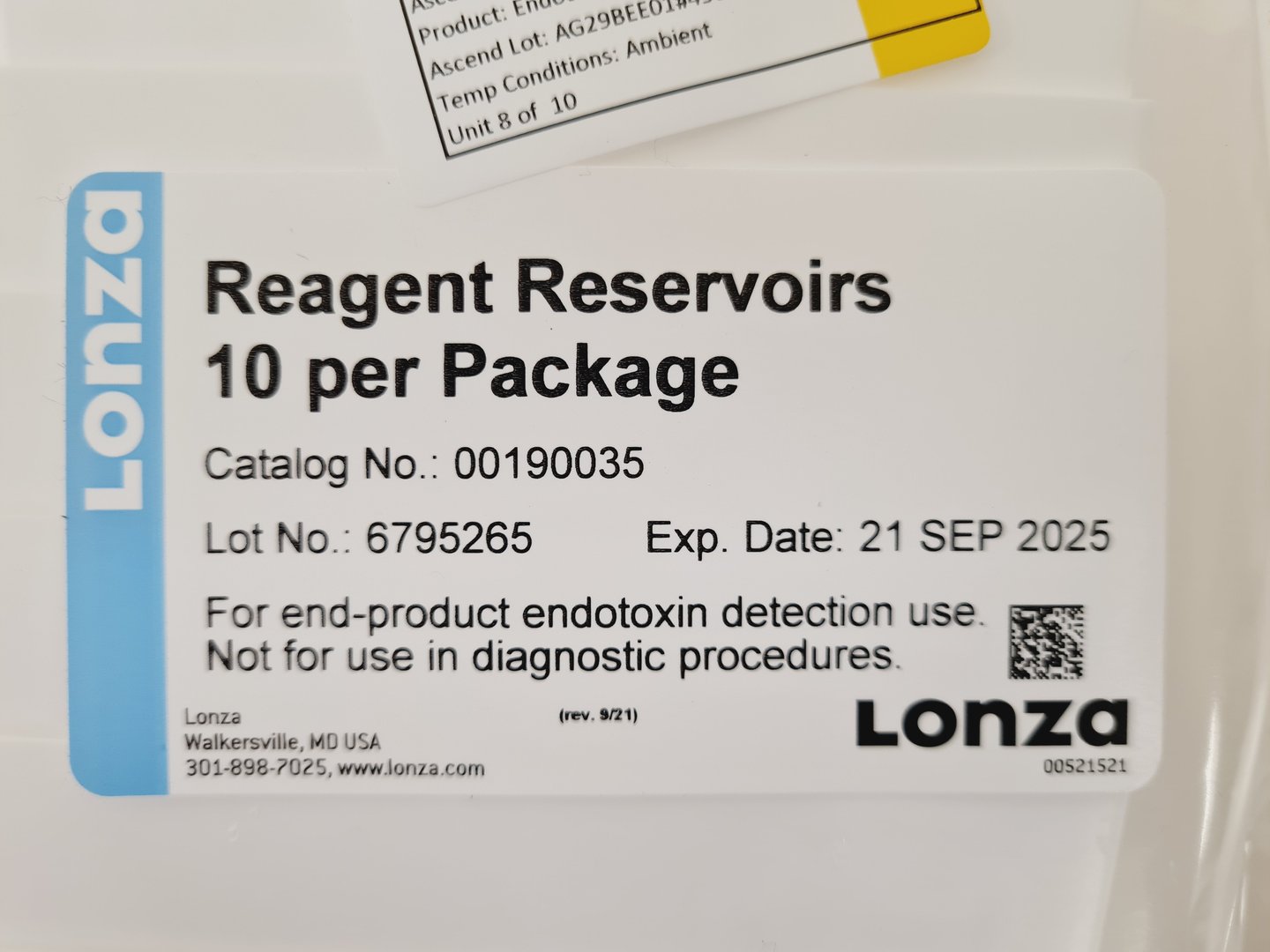 Image of 12 x Packs of 10 Lonza Reagent Reservoirs CN 00190035 Lab