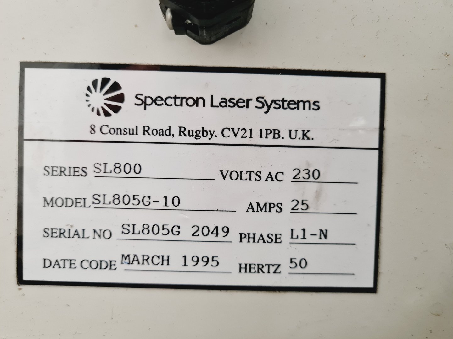 Image of Spectron Laser Systems SL805G SL805G-10 Laboratory Laser System Lab Faulty