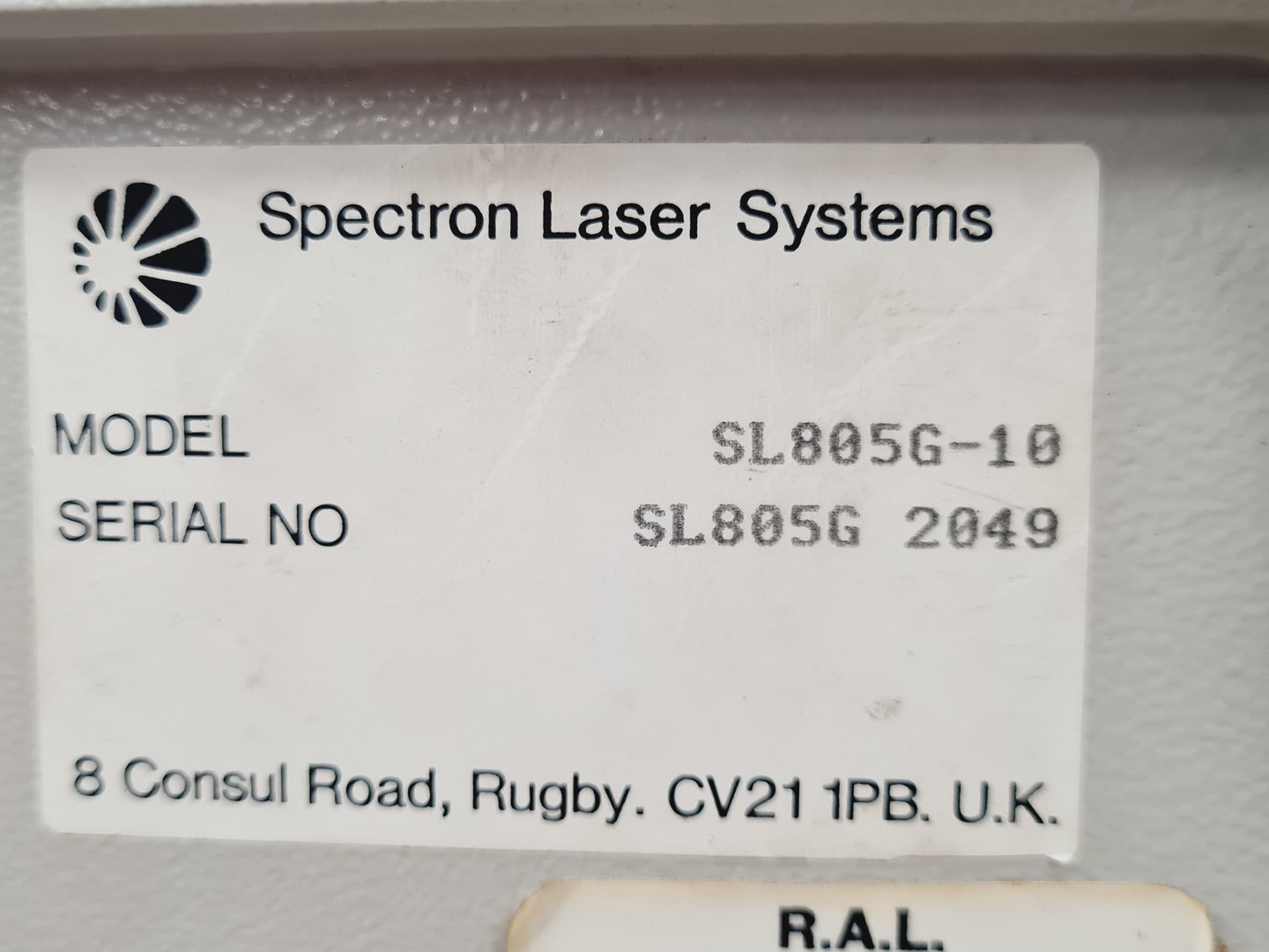 Image of Spectron Laser Systems SL805G SL805G-10 Laboratory Laser System Lab Faulty