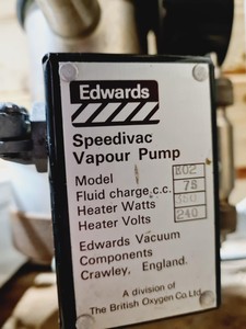 Thumbnail image of Edwards SpeediVac E02 Vapour Diffusion Pump Lab