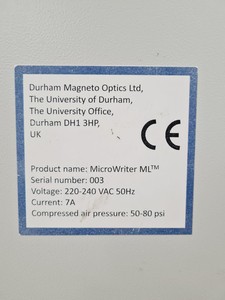 Thumbnail image of Durham Magneto Optics Ltd MicroWriter ML Photolithography Controller Lab