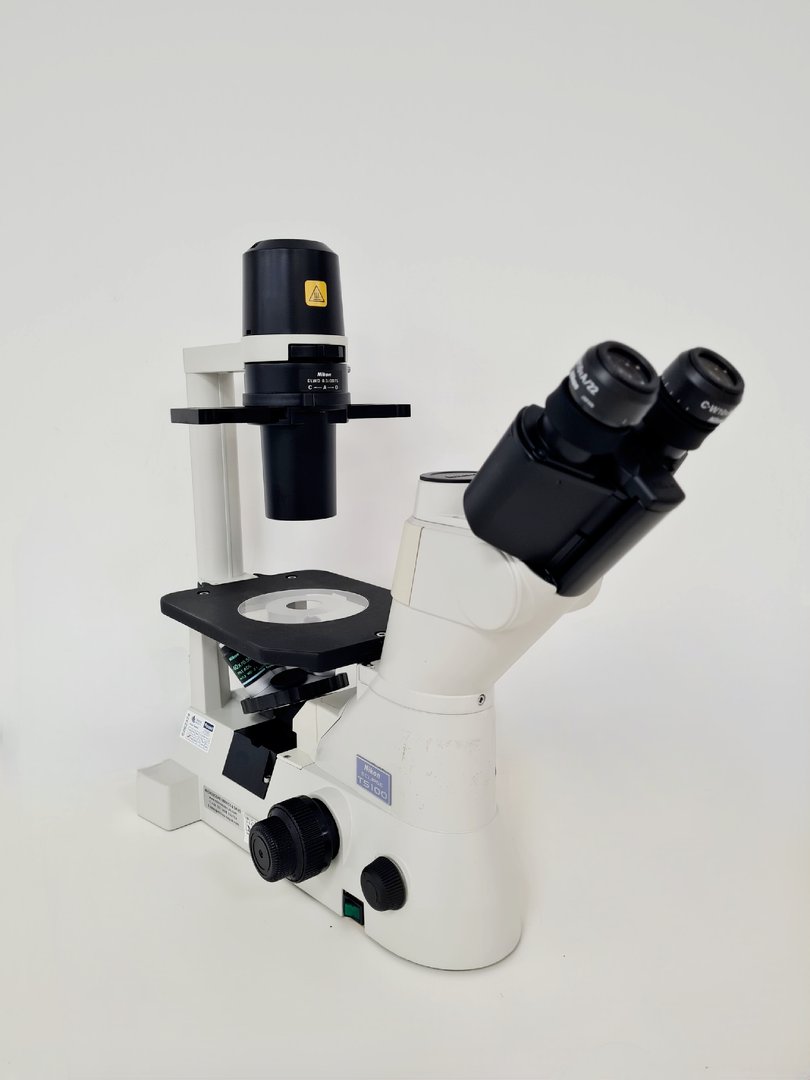 Image of Nikon Eclipse TS100 Inverted Fluorescence Microscope with 4 x LWD Objectives Lab