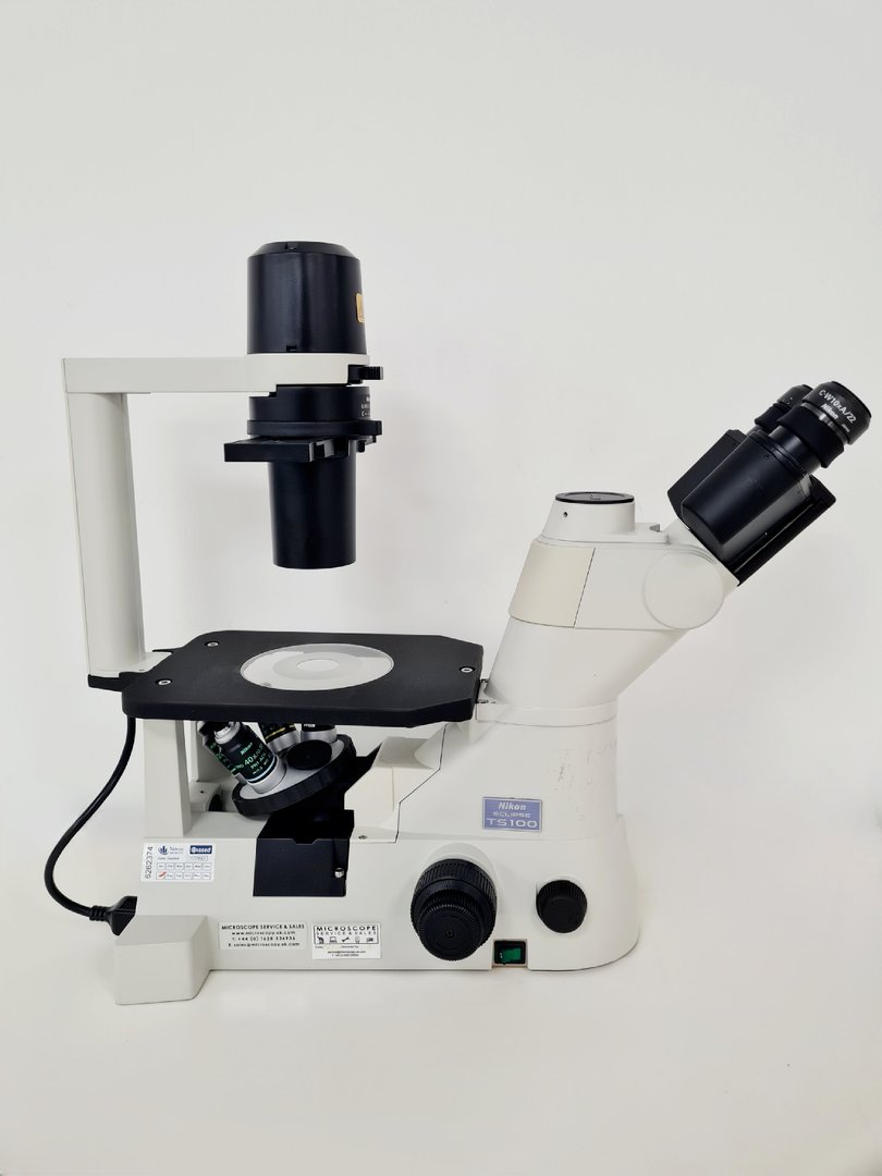 Image of Nikon Eclipse TS100 Inverted Fluorescence Microscope with 4 x LWD Objectives Lab