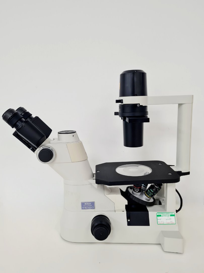 Image of Nikon Eclipse TS100 Inverted Fluorescence Microscope with 4 x LWD Objectives Lab