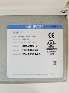 Thumbnail image of Millipore Elix 3 + Millipore 60L PE Tank With Accessories 