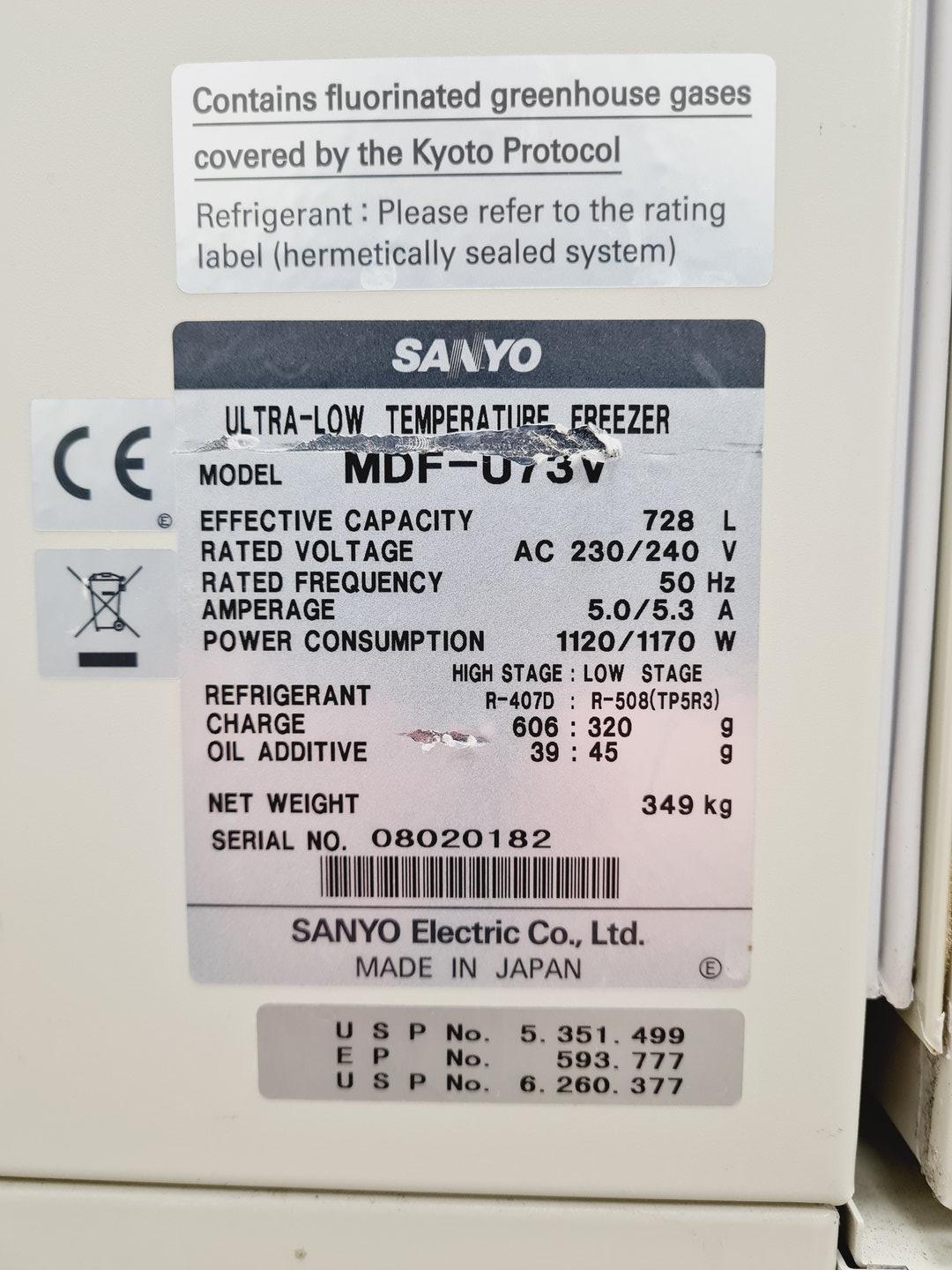 Image of Sanyo MDF-U73V Ultra Low Temperature Freezer Spares/Repairs Lab