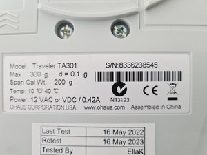 Thumbnail image of 10 x Ohaus Traveler TA301 Electronic Balances/Scales & Calibration Weights Lab