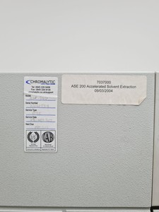 Thumbnail image of Dionex ASE 200 Accelerated Solvent Extractor Lab Spares/Repairs