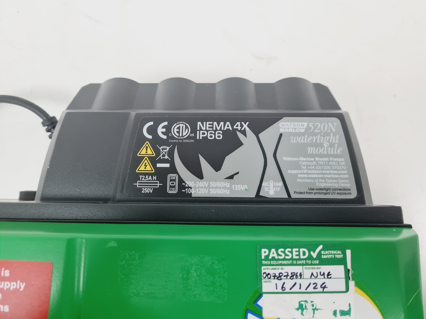 Image of Watson Marlow 520S Peristaltic Pump with 520N Watertight Module