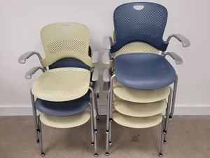 Image of 7 x Herman Miller Caper Stackable Armchairs