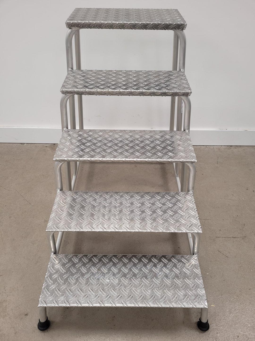 Image of Haca Leitern 7656/05 5 Step Steel Mobile Safety Warehouse Steps 1 Metre 
