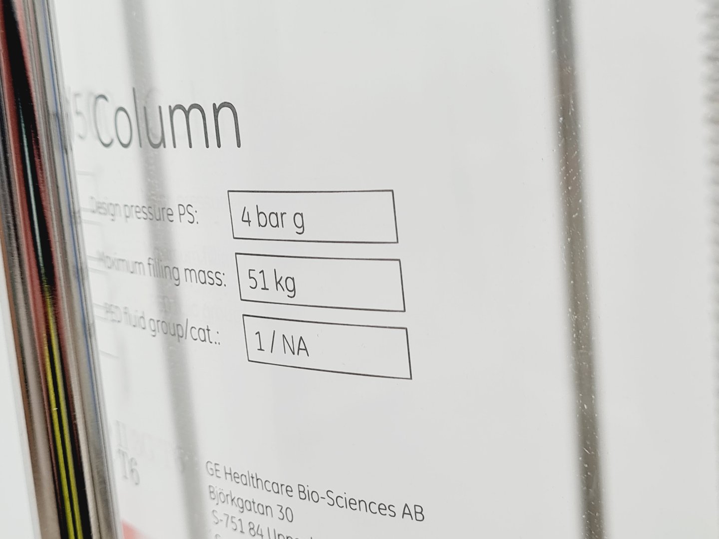 GE Lifescience BioProcess Glass Chromatography Column BPG 300/500