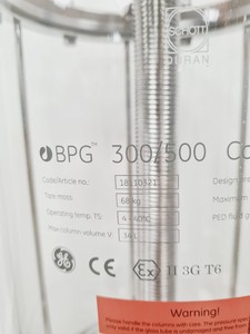 Thumbnail image of GE Lifescience BioProcess Glass Chromatography Column BPG 300/500