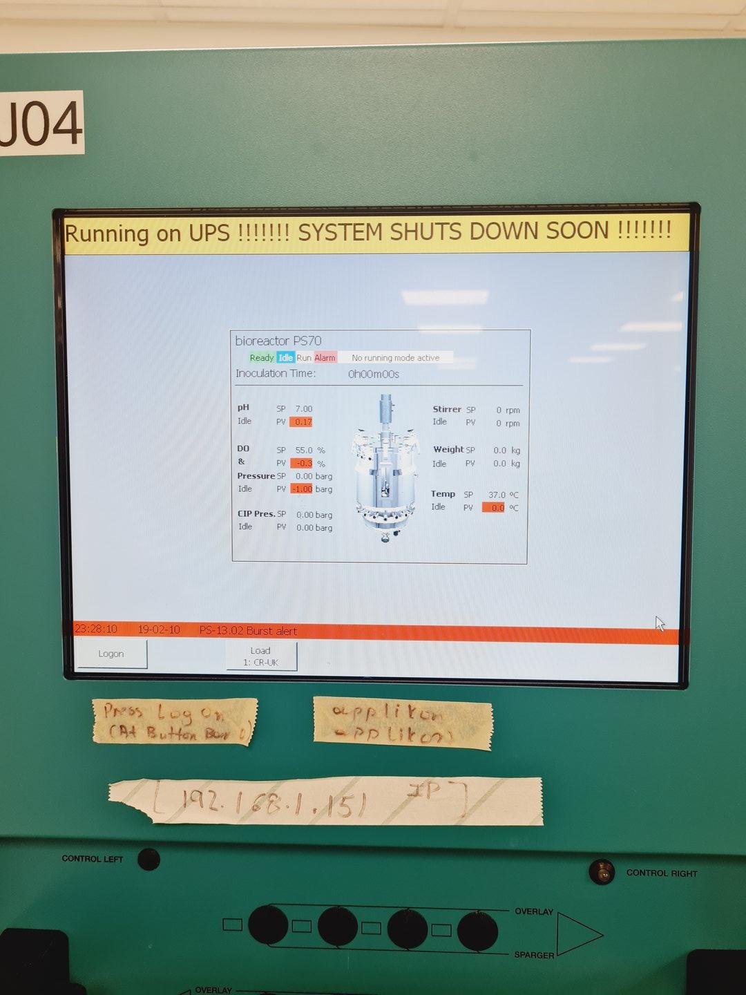 Image of Applikon Pilot System Stainless Steel Bioreactor 70 Litre & Unichiller 100T-H