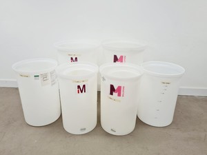 Thumbnail image of Assorted Millipore, Mobius & Thermo Scientific Polythene Drums & Trolleys