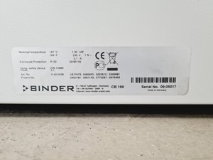 Thumbnail image of Binder CB 150 CO2 Laboratory Incubator Lab