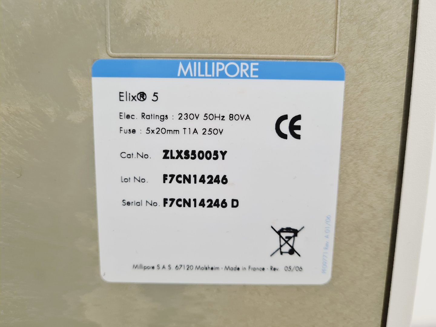 Image of Milli-Q Millipore Elix 5 Water Purification System