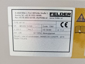 Thumbnail image of Felder AF 14 AF-14 Extraction Unit Lab