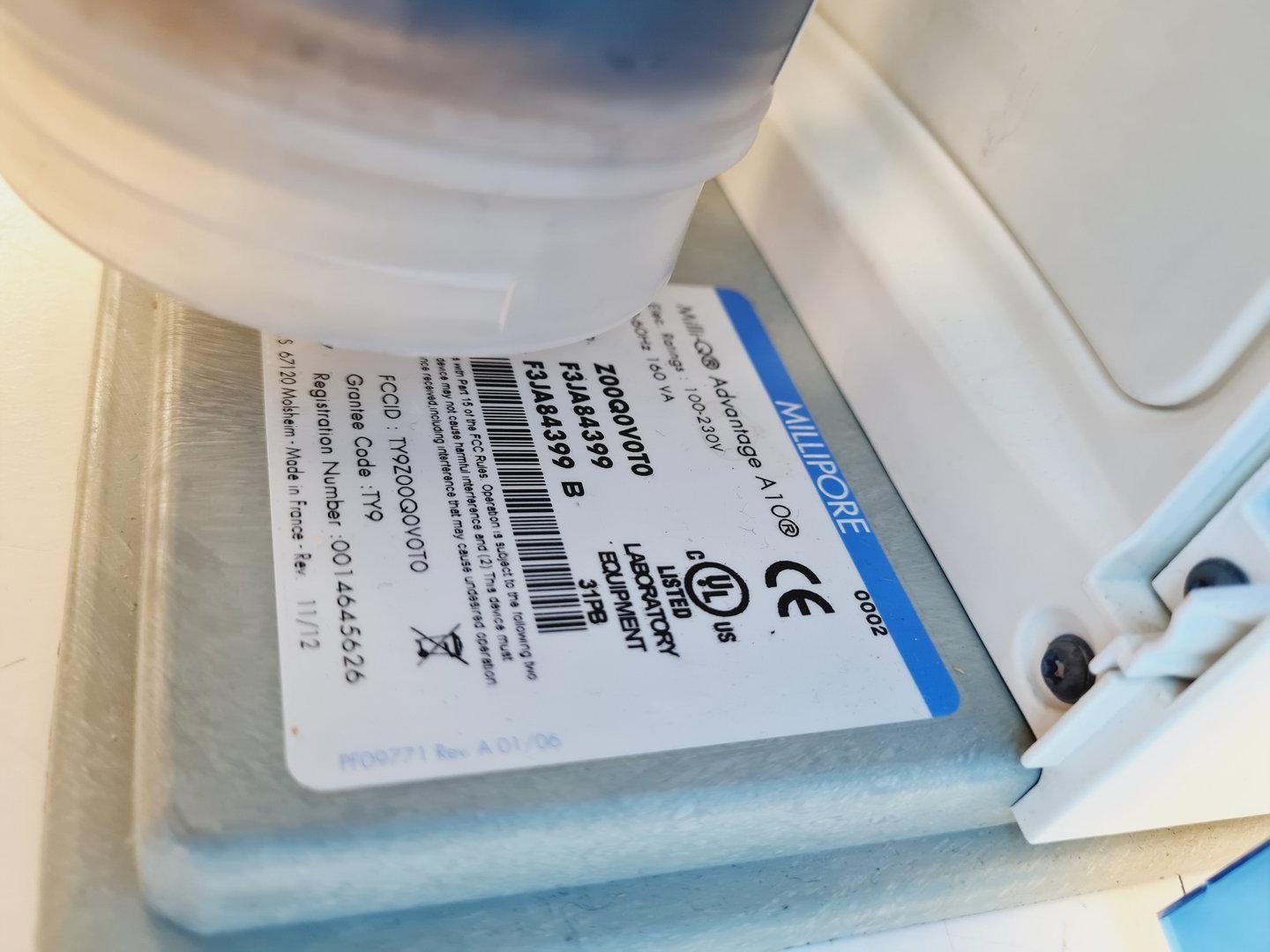 Image of Millipore Milli-Q Advantage A10 w/ Q-POD Water Purification System