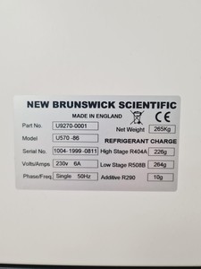 Thumbnail image of New Brunswick Scientific  U570-86 Ultra Low Temp -86ºc Laboratory Freezer