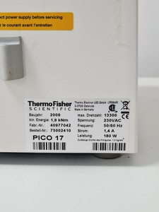 Thumbnail image of Thermo Heraeus Pico 17 Centrifuge w/ 75003424 Fixed Angle Rotor Lab