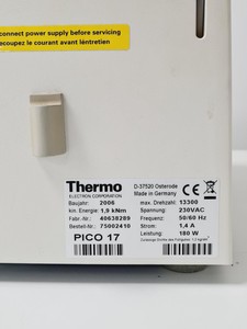 Thumbnail image of Thermo Heraeus Pico 17 Centrifuge & 75003424 Fixed Angle Rotor Lab