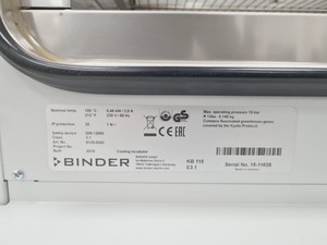 Thumbnail image of Binder KB 115 Laboratory Cooling Incubator Lab