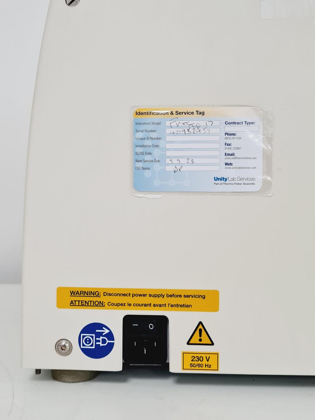 Image of Thermo Scientific Heraeus Fresco 17 Centrifuge & 13000rpm Rotor Lab