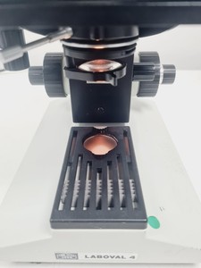 Thumbnail image of Carl Zeiss Laboval 4 Microscope with 3 x Objectives 40/0.65 160/0.17 Lab