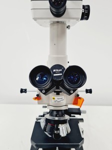 Thumbnail image of Nikon Optiphot Microscope, Model H-III, FDX-35, HBO 100W, 5 x Objectives Lab