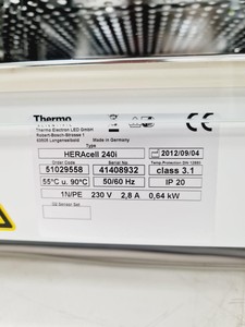 Thumbnail image of Thermo Scientific Heracell 240i CO2 Incubator Lab Spares/Repairs