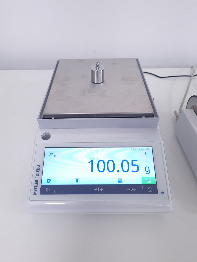 Image of Mettler Toledo MS6002TS/00 Precision Laboratory Balance Scales & RS-P42 Printer