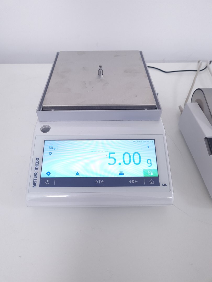 Image of Mettler Toledo MS6002TS/00 Precision Laboratory Balance Scales & RS-P42 Printer