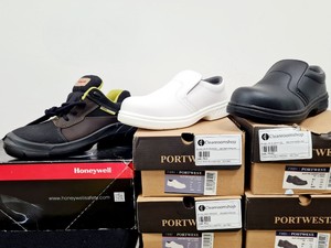 Image of 19 x Pairs of Portwest Slip-On Safety Shoes & 1 x Honeywell Safety Shoes
