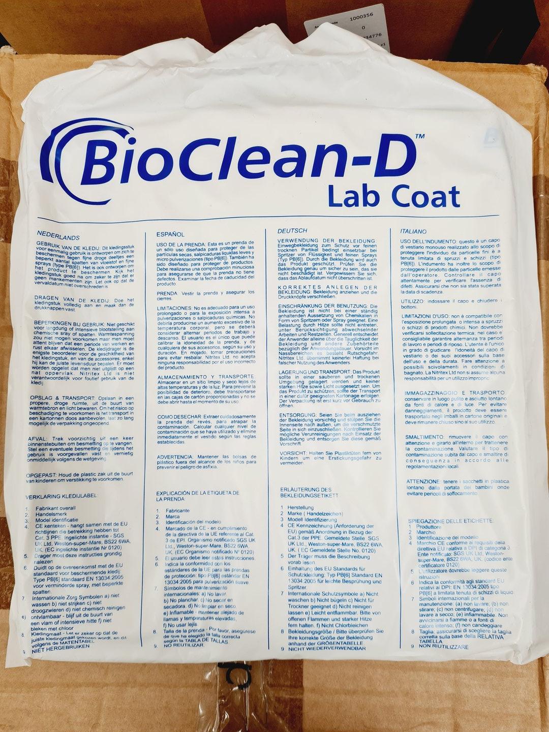 Image of 605 x 3M Bioclean-D Disposable Lab Coats in Various Sizes (S-XL) 