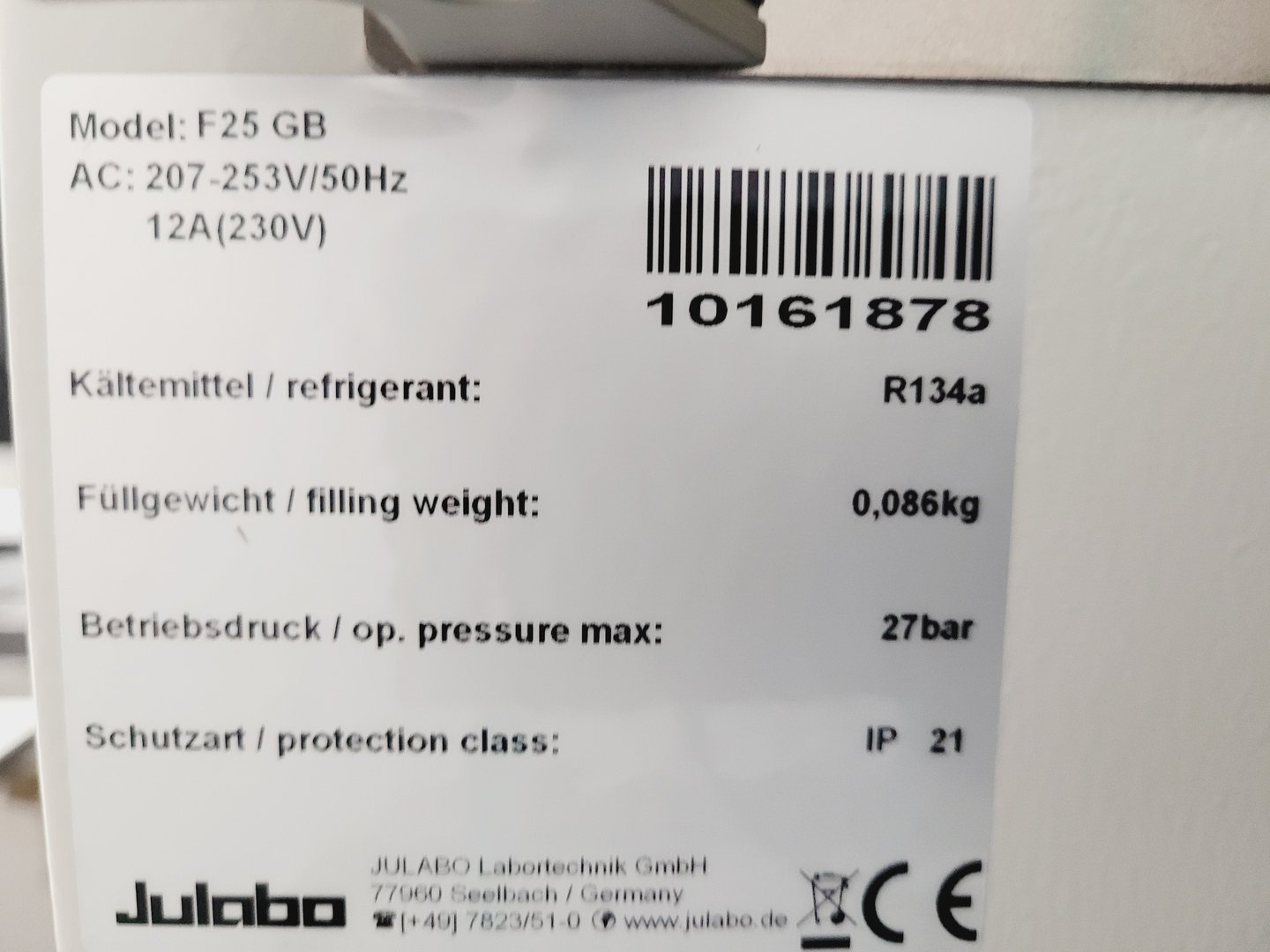 Image of Julabo F 25-ED Refrigerated/Heating Circulator Water Bath Lab