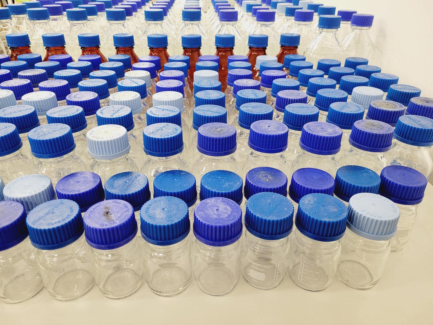 Image of Mixed Lot of Laboratory Bottles - Schott Duran - Fisherbrand - VWR Lab