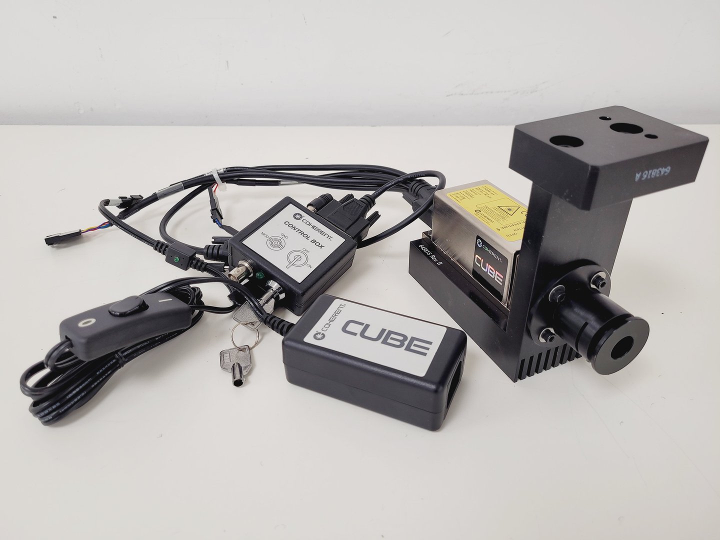 Image of Coherent Cube Laser Assembly 1174298/AA with PSU & Key Lab
