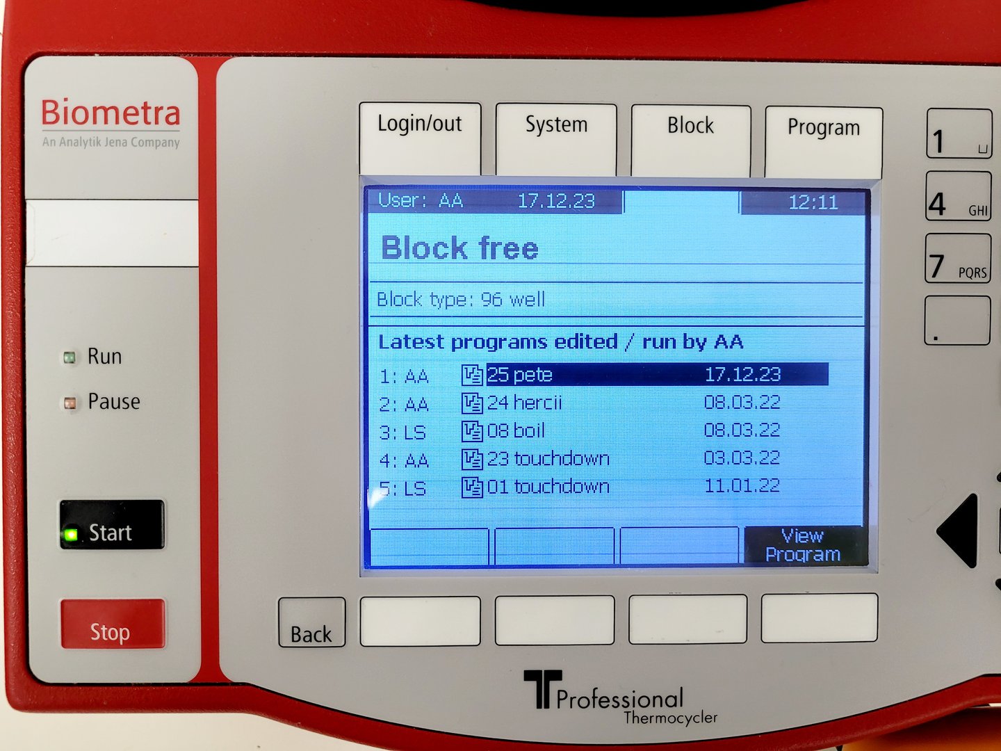 Image of Biometra TProfessional BASIC 96 Gradient Thermocycler Thermal Cycler Lab