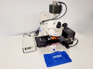 Thumbnail image of Zeiss Axioplan 2ie MOT Fluorescence Microscope w/ 4 Objectives (Neofl, Achrom)