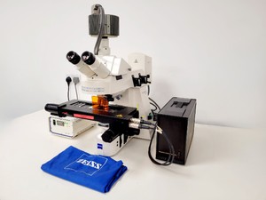 Thumbnail image of Zeiss Axioplan 2ie MOT Fluorescence Microscope w/ 4 Objectives (Neofl, Achrom)