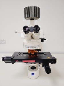 Thumbnail image of Zeiss Axioplan 2ie MOT Fluorescence Microscope w/ 4 Objectives (Neofl, Achrom)