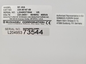 Thumbnail image of Shimadzu RF-20A Prominence Fluorescence Detector